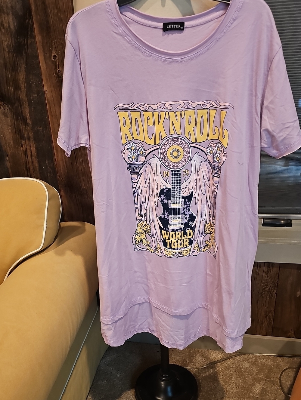 Zutter Lavender 'Rock'n'Roll' Graphic Dress